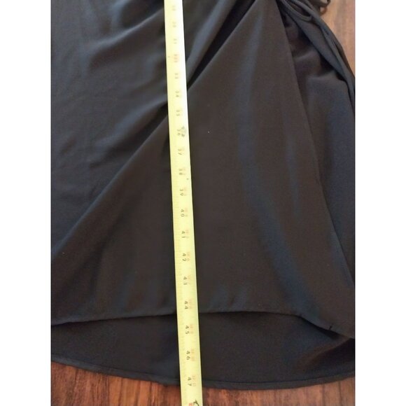 ZARA Basic Black Midi Slip Dress Cowl Neck Spaghetti Straps Sz M - Picture 14 of 14